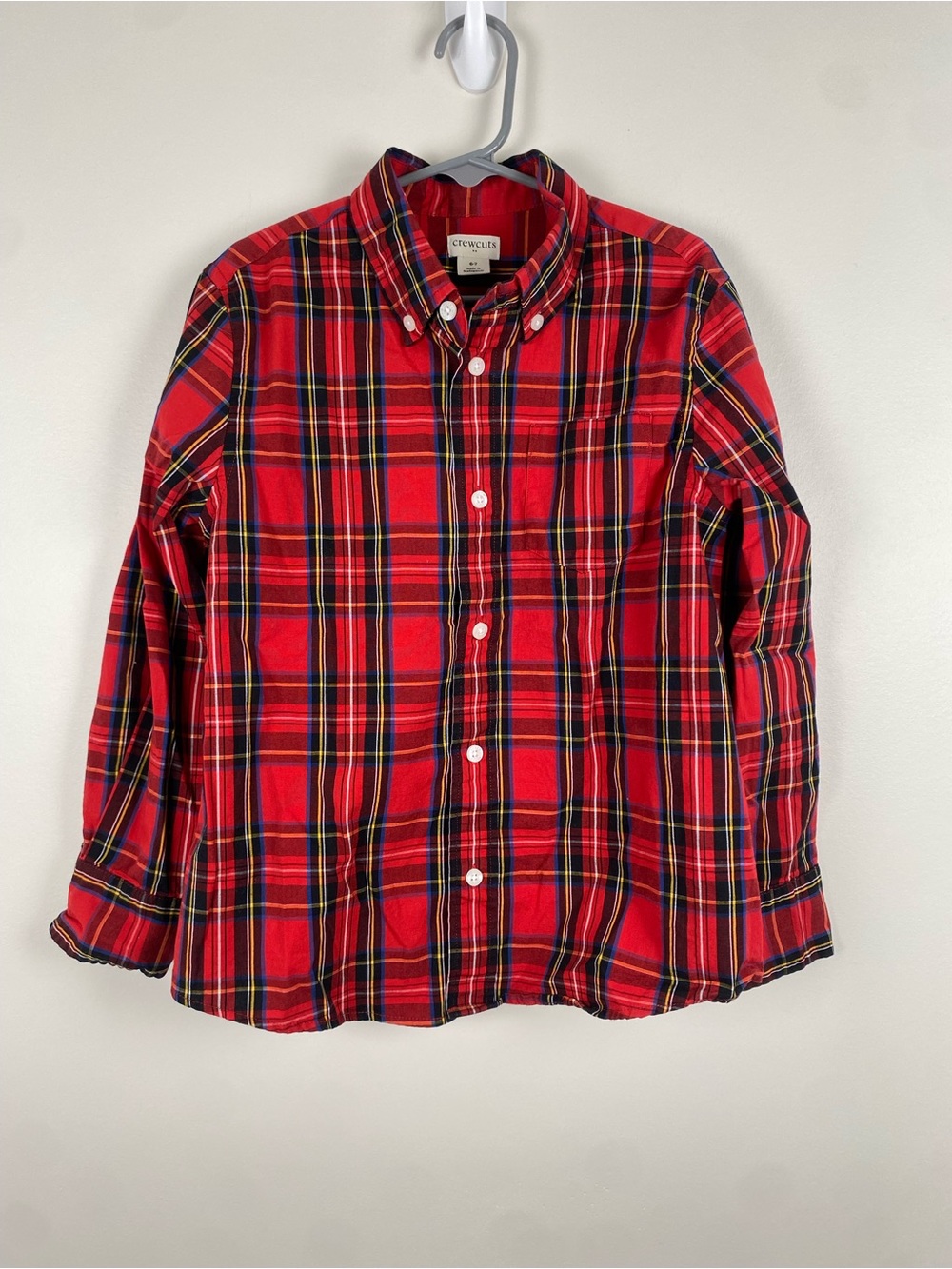Crewcuts Red Plain Button Down Shirt size 6-7